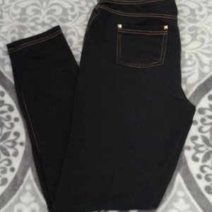 Dark blue leggings with gold stitching Size XL